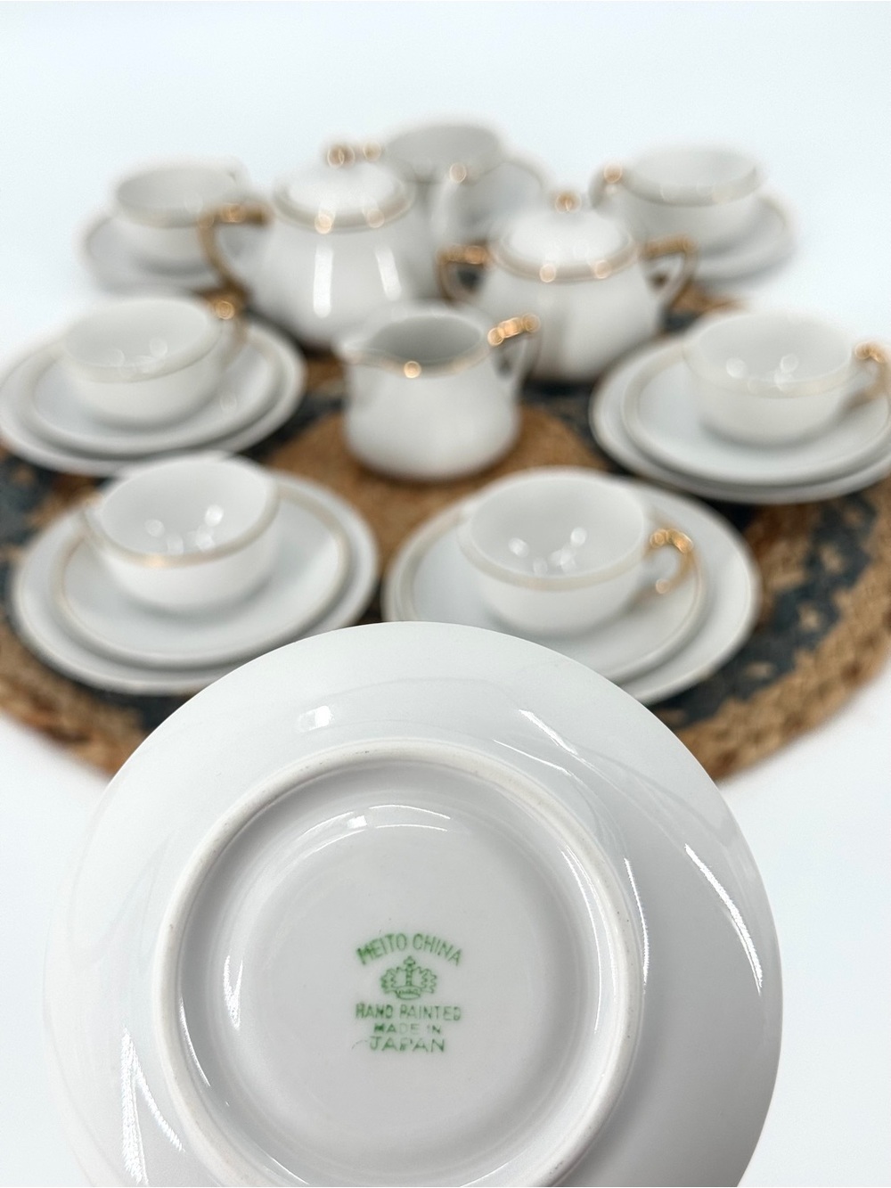 VTG 23 Pc. Meito China Porcelain Dalmetis Childs Tea Set